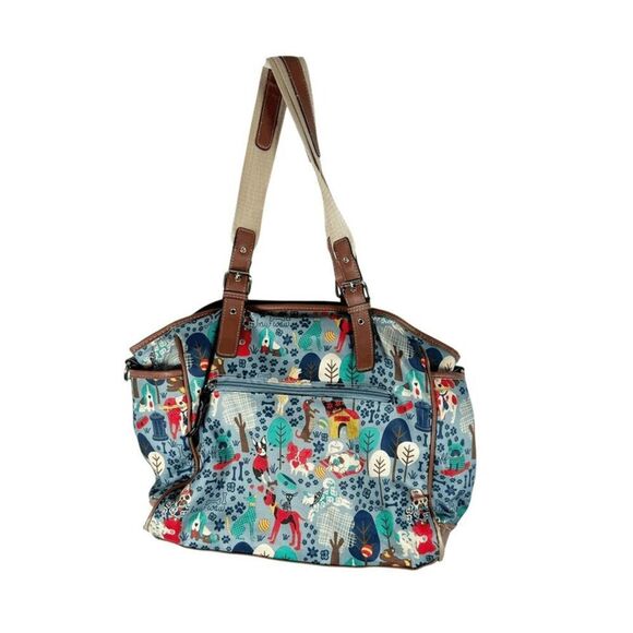 Lily Bloom Canvas Shoulder Bag Doggy Print Who Let the Dogs Out Handbag Tote - Picture 4 of 9